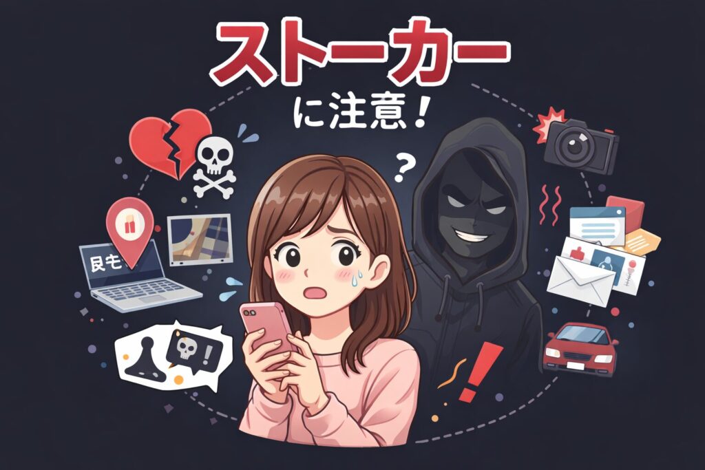 ストーカーをイメージしたインフォグラフィック