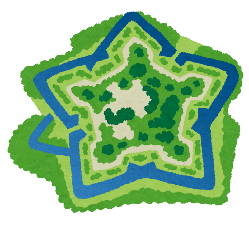 函館市の五稜郭のイラスト