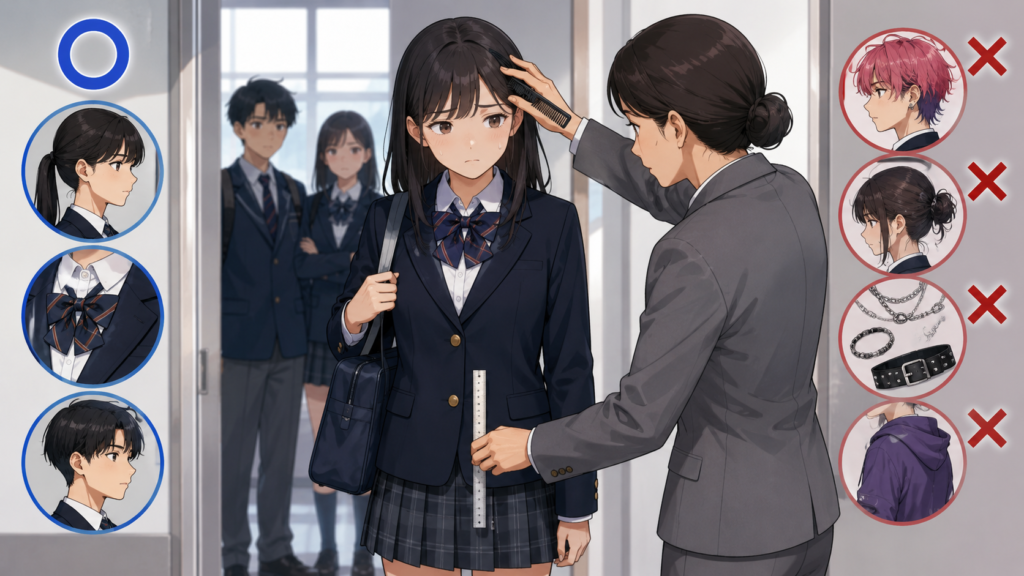 学校校則による髪型・服装の制限