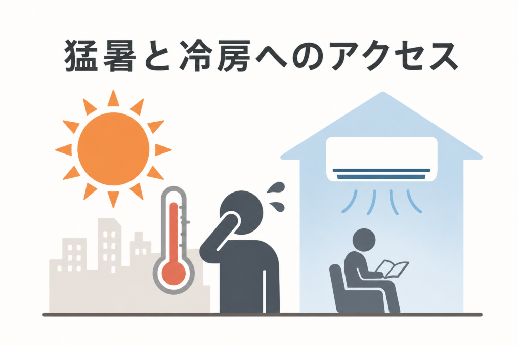 猛暑と冷房へのアクセス
